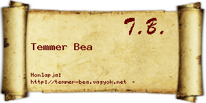 Temmer Bea névjegykártya